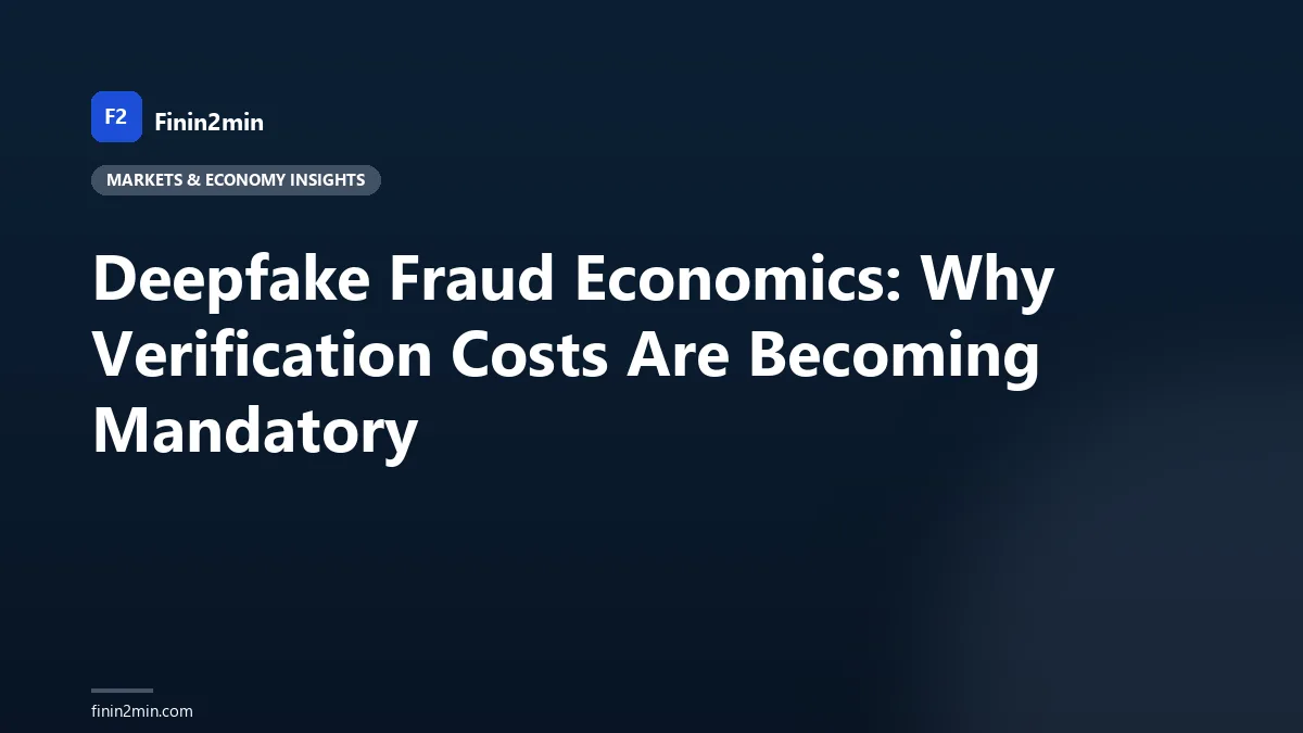 Deepfake Fraud Economics: Why Verification Costs Are Becoming Mandatory