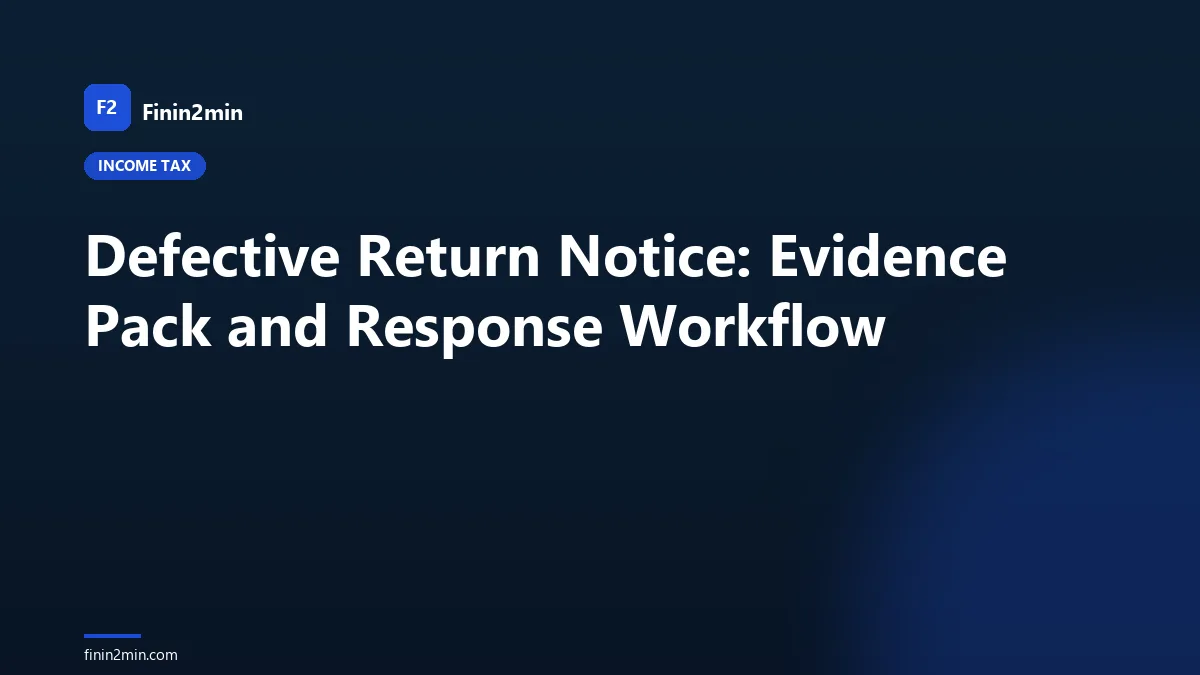 Defective Return Notice: Evidence Pack and Response Workflow