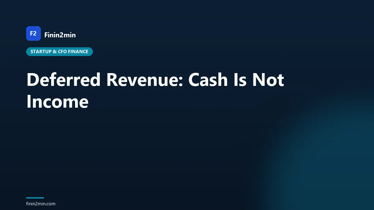 Deferred Revenue: Cash Is Not Income