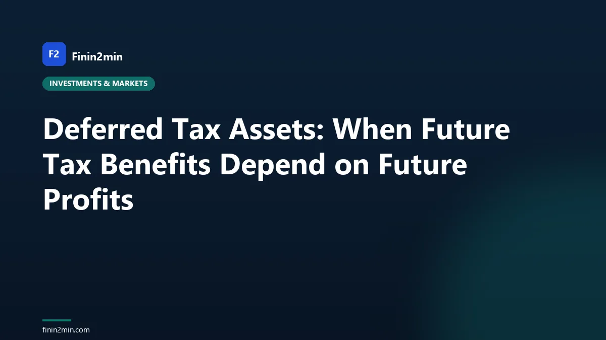 Deferred Tax Assets: When Future Tax Benefits Depend on Future Profits