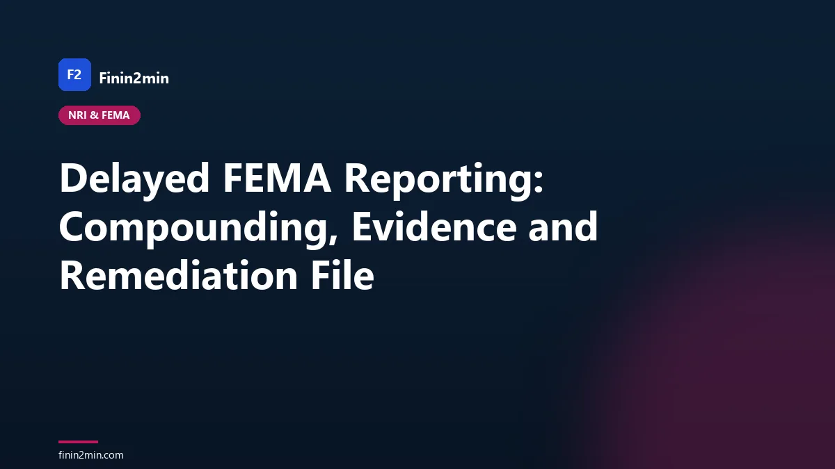 Delayed FEMA Reporting: Compounding, Evidence and Remediation File