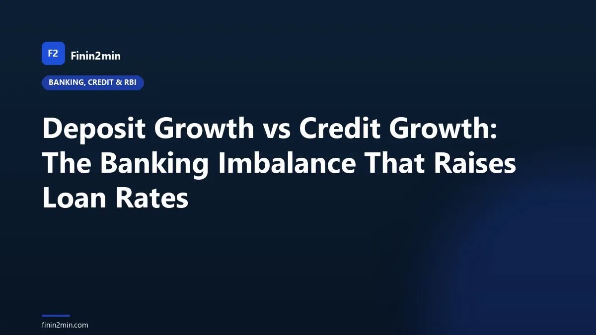 Deposit Growth vs Credit Growth: The Banking Imbalance That Raises Loan Rates