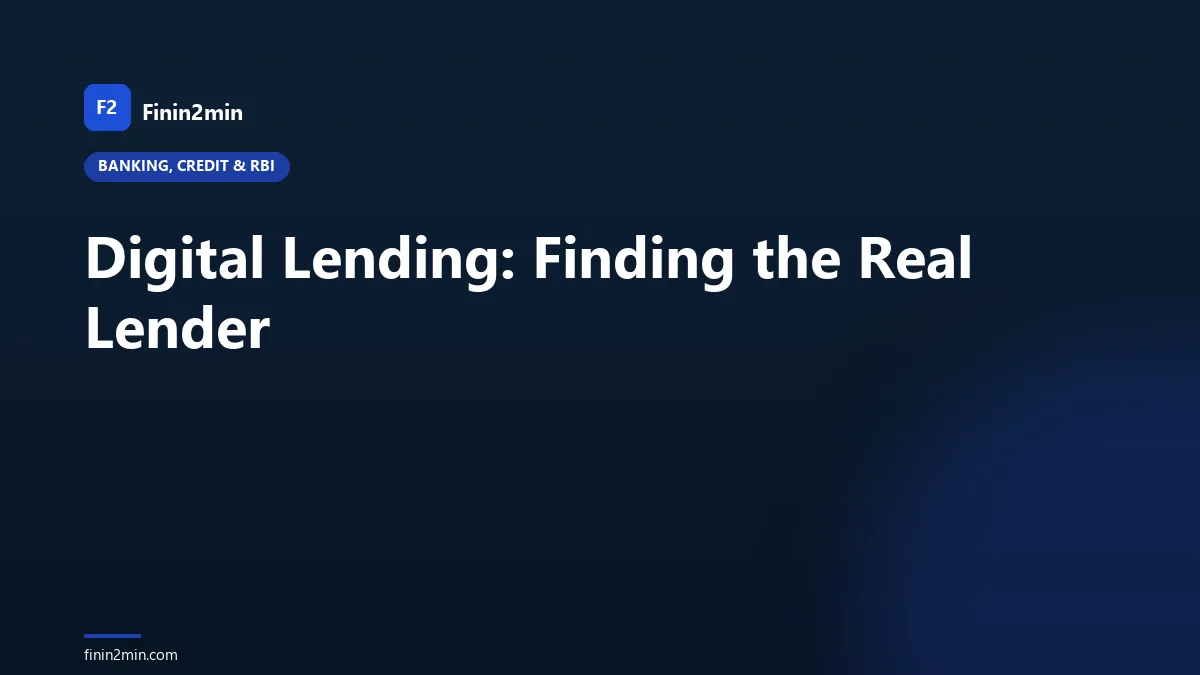 Digital Lending: Finding the Real Lender
