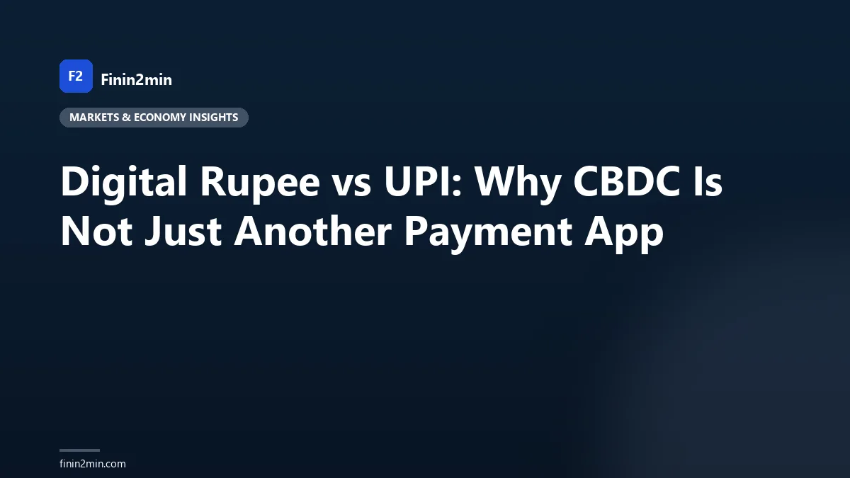 Digital Rupee vs UPI: Why CBDC Is Not Just Another Payment App