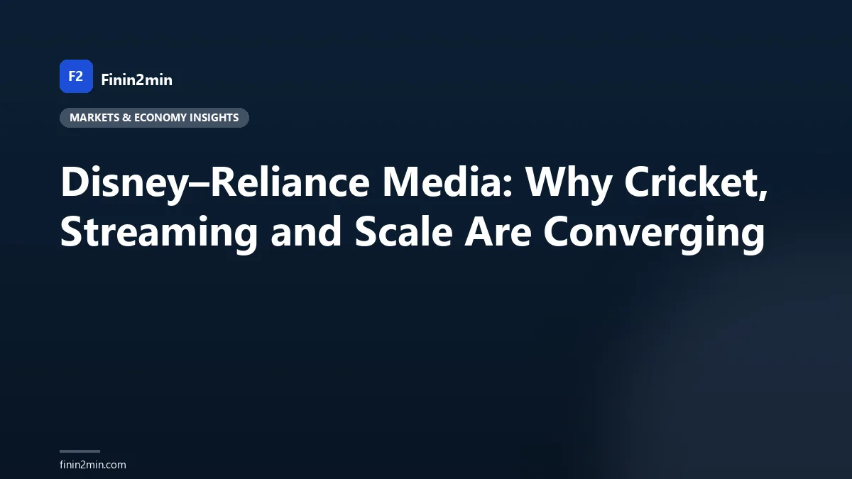 Disney–Reliance Media: Why Cricket, Streaming and Scale Are Converging