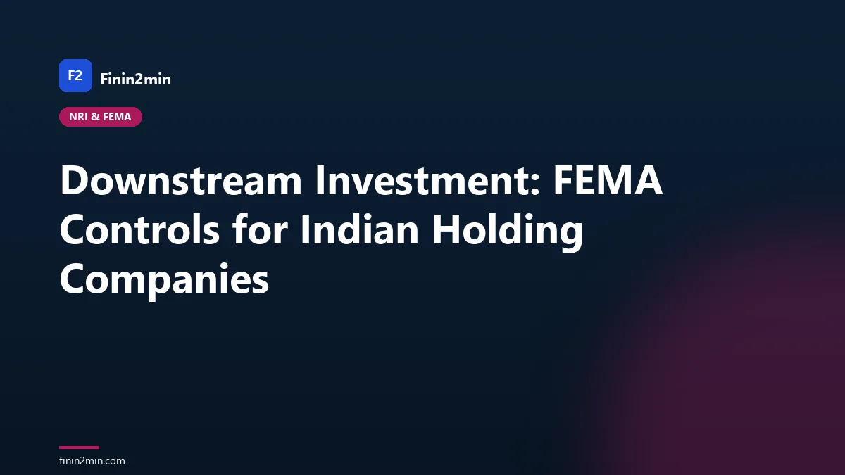 Downstream Investment: FEMA Controls for Indian Holding Companies