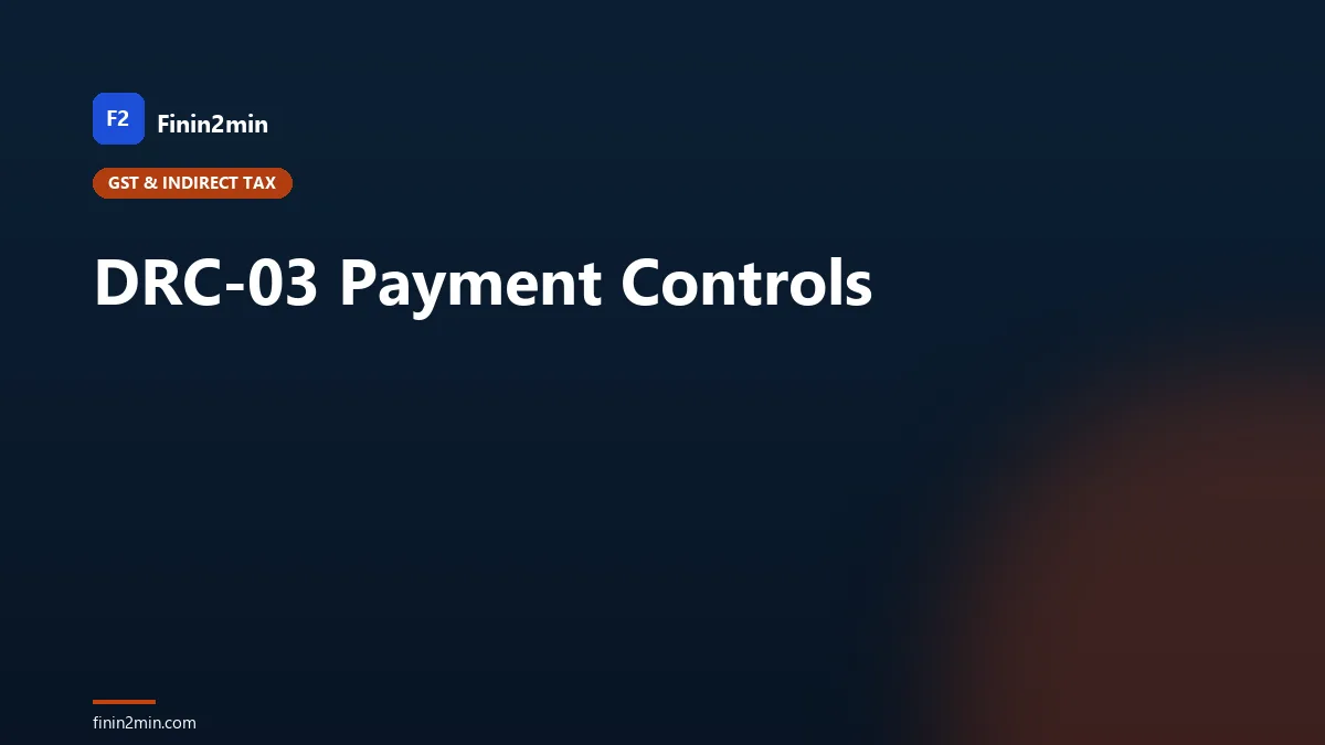 DRC-03 Payment Controls