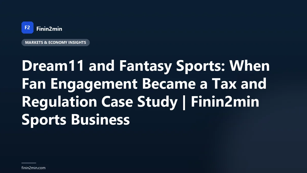 Dream11 and Fantasy Sports: When Fan Engagement Became a Tax and Regulation Case Study | Finin2min Sports Business