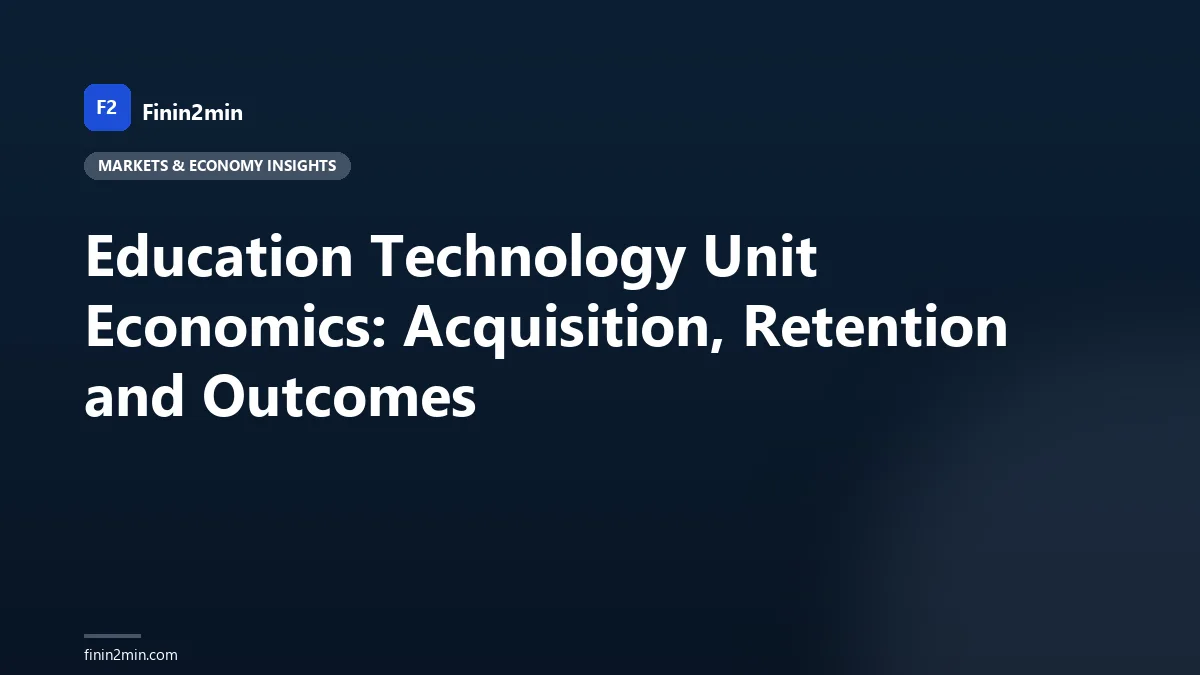 Education Technology Unit Economics: Acquisition, Retention and Outcomes