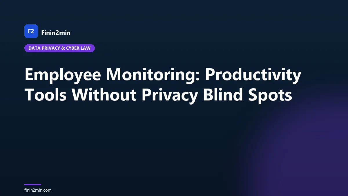 Employee Monitoring: Productivity Tools Without Privacy Blind Spots
