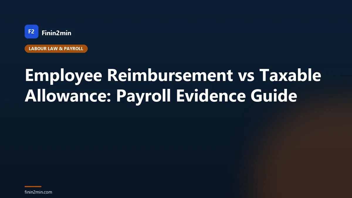 Employee Reimbursement vs Taxable Allowance: Payroll Evidence Guide