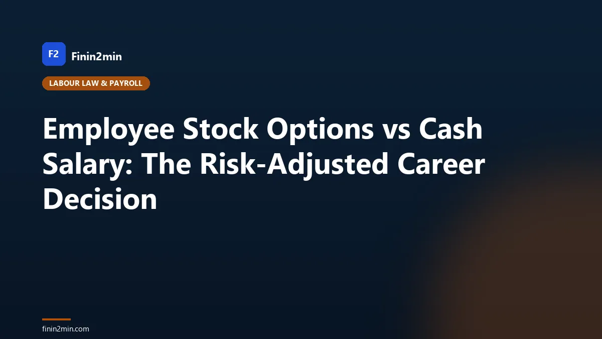 Employee Stock Options vs Cash Salary: The Risk-Adjusted Career Decision