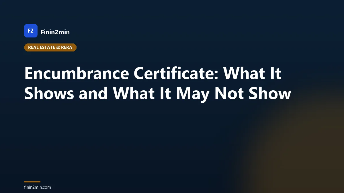 Encumbrance Certificate: What It Shows and What It May Not Show
