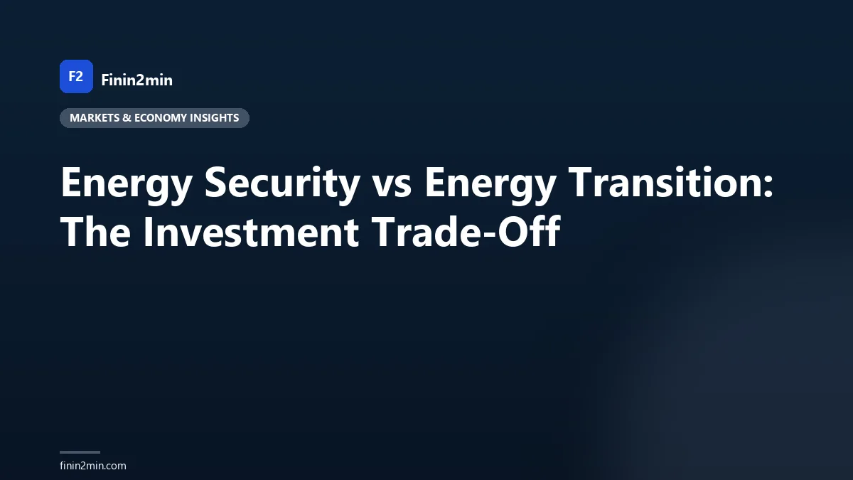 Energy Security vs Energy Transition: The Investment Trade-Off