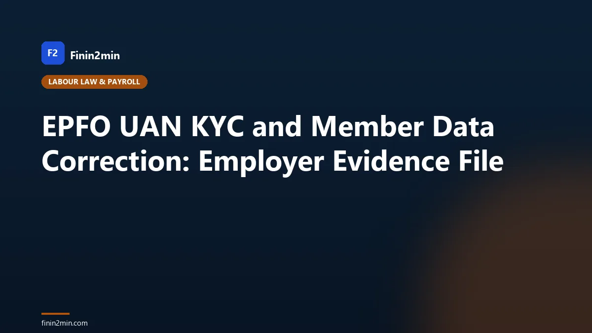 EPFO UAN KYC and Member Data Correction: Employer Evidence File