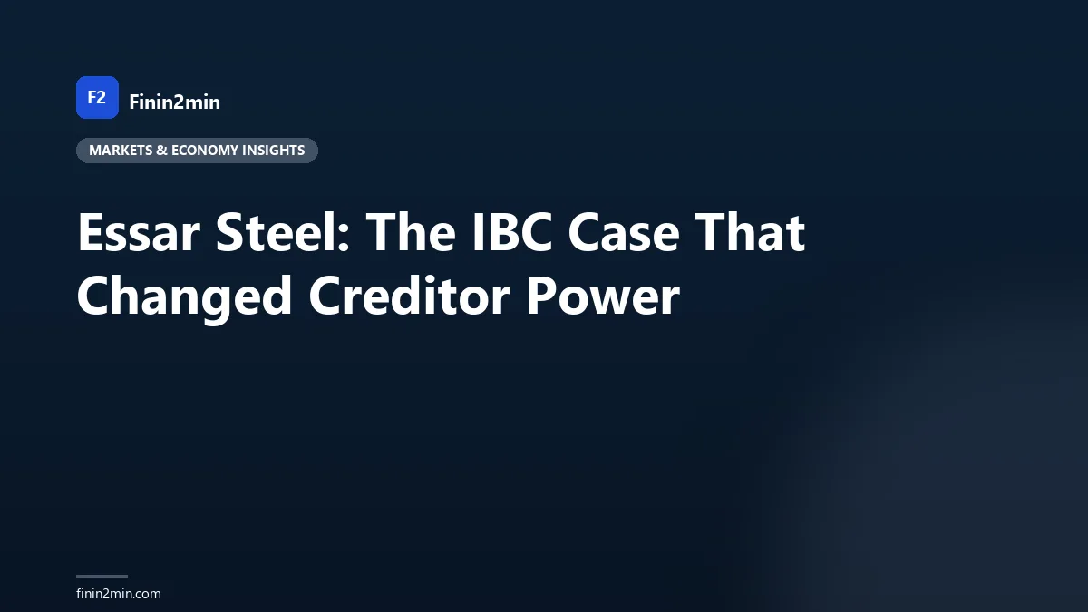 Essar Steel: The IBC Case That Changed Creditor Power