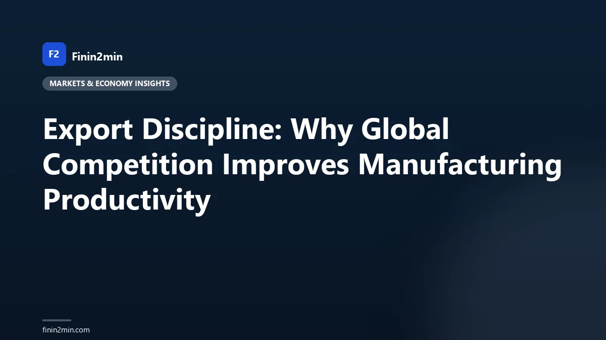 Export Discipline: Why Global Competition Improves Manufacturing Productivity