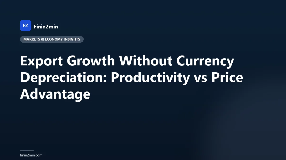 Export Growth Without Currency Depreciation: Productivity vs Price Advantage