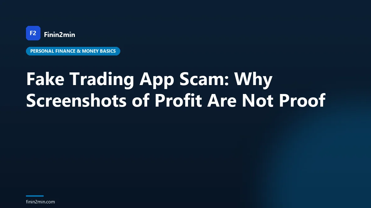 Fake Trading App Scam: Why Screenshots of Profit Are Not Proof