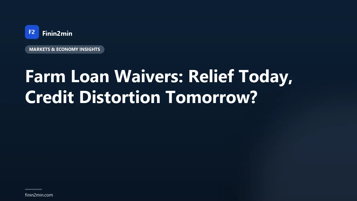 Farm Loan Waivers: Relief Today, Credit Distortion Tomorrow?