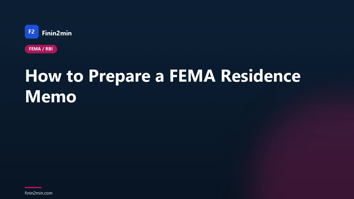 How to Prepare a FEMA Residence Memo