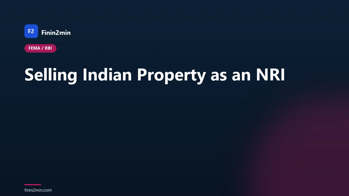 Selling Indian Property as an NRI