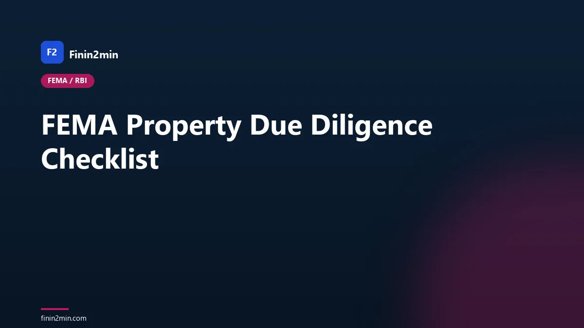 FEMA Property Due Diligence Checklist