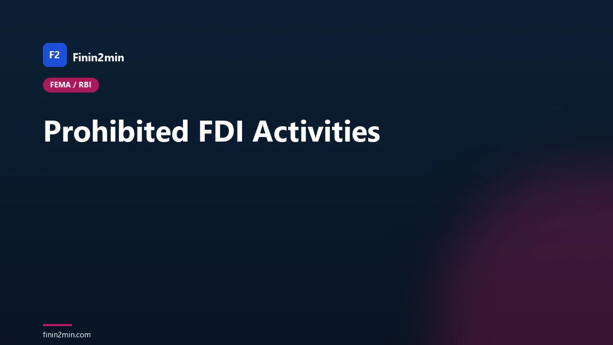 Prohibited FDI Activities