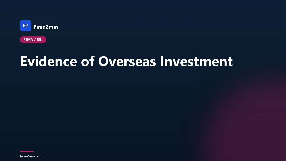 Evidence of Overseas Investment