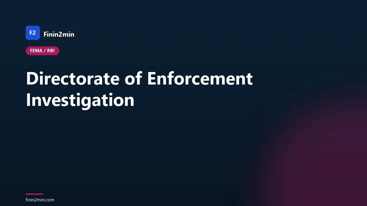 Directorate of Enforcement Investigation