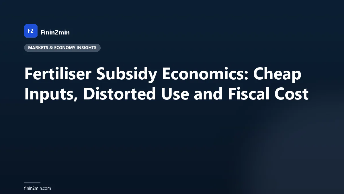 Fertiliser Subsidy Economics: Cheap Inputs, Distorted Use and Fiscal Cost