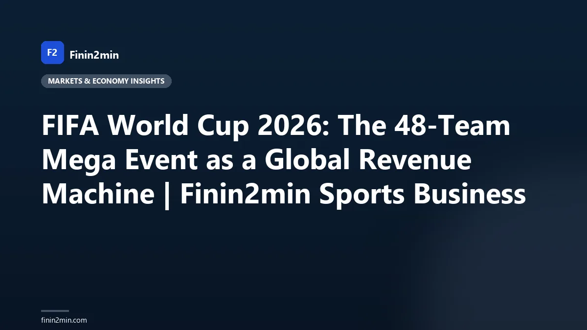 FIFA World Cup 2026: The 48-Team Mega Event as a Global Revenue Machine | Finin2min Sports Business