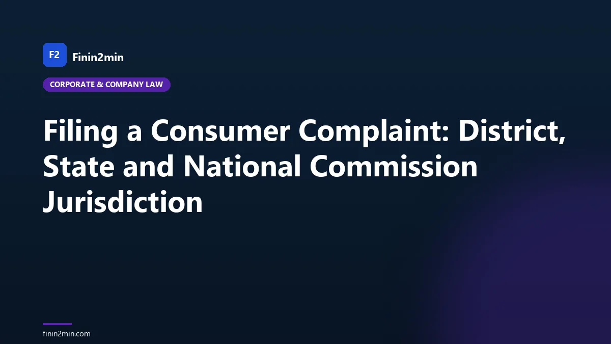 Filing a Consumer Complaint: District, State and National Commission Jurisdiction