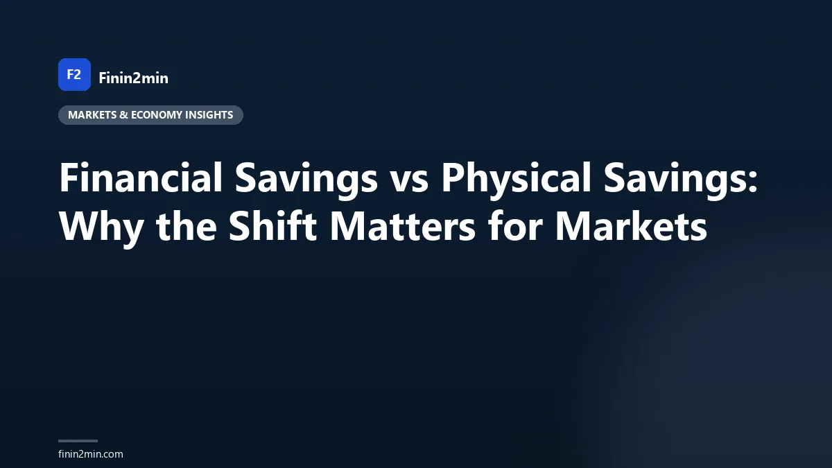 Financial Savings vs Physical Savings: Why the Shift Matters for Markets