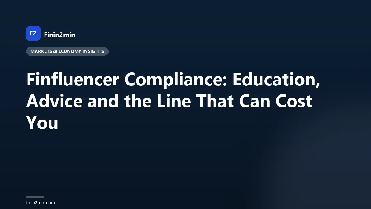 Finfluencer Compliance: Education, Advice and the Line That Can Cost You