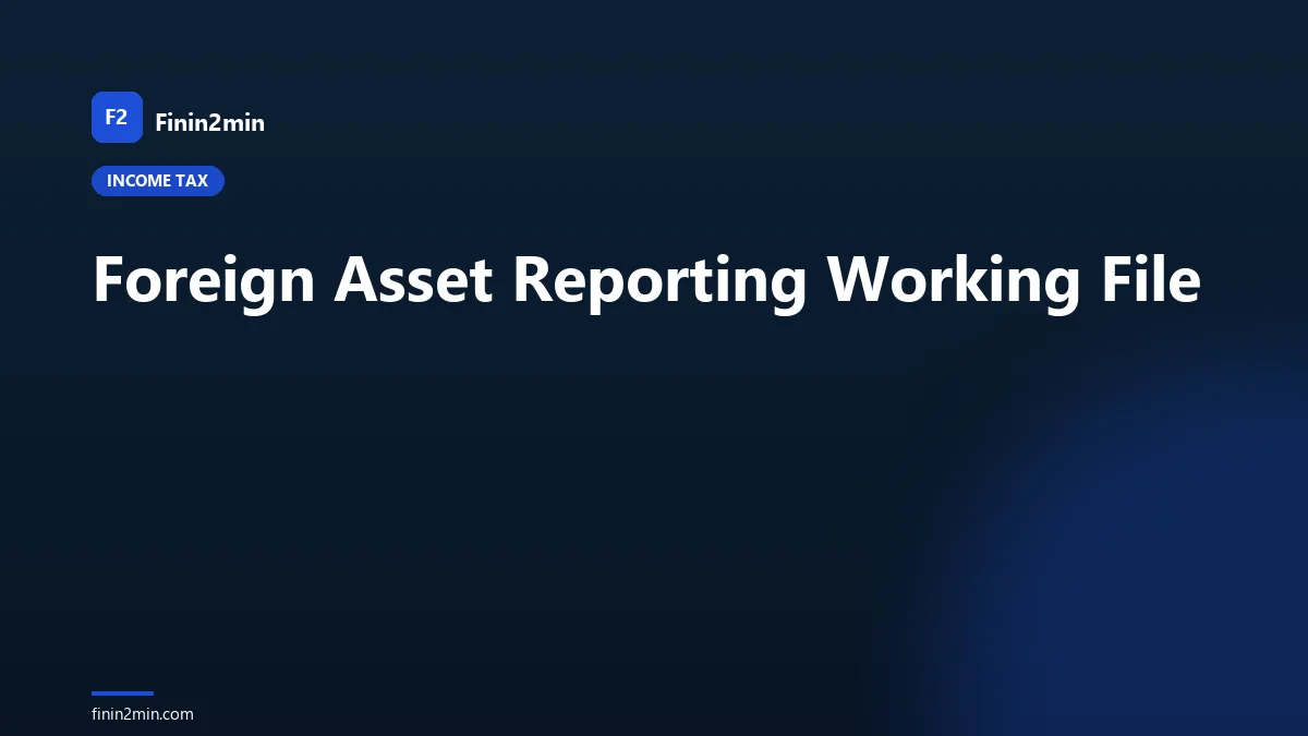Foreign Asset Reporting Working File