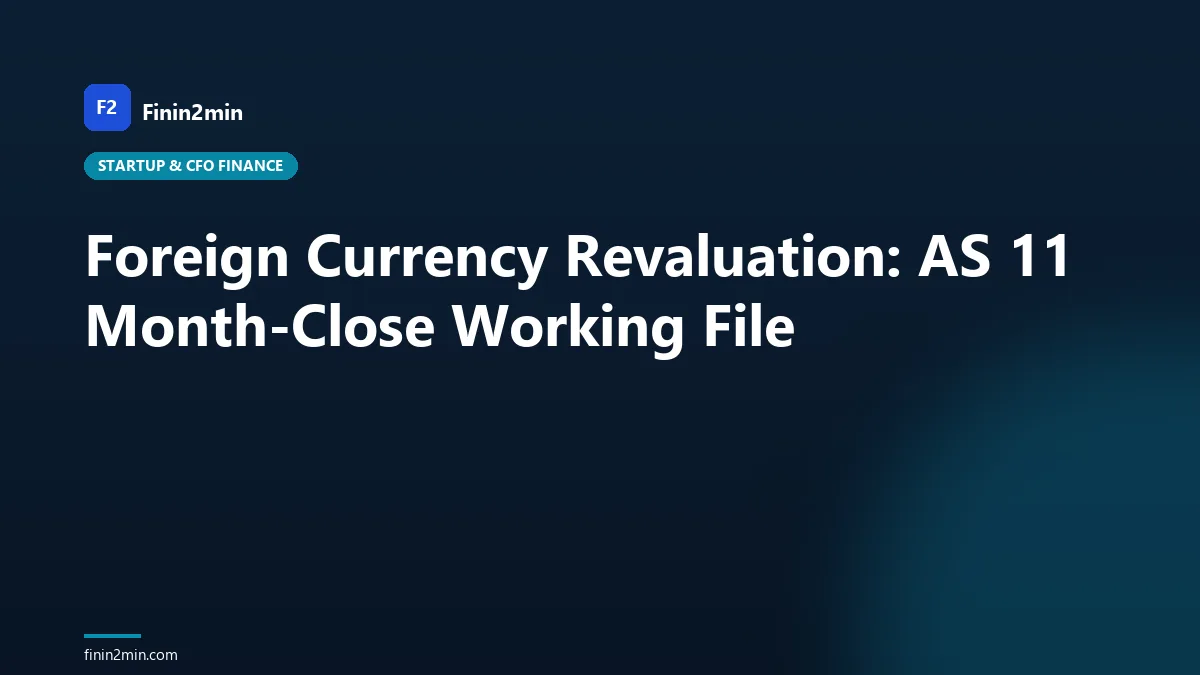 Foreign Currency Revaluation: AS 11 Month-Close Working File