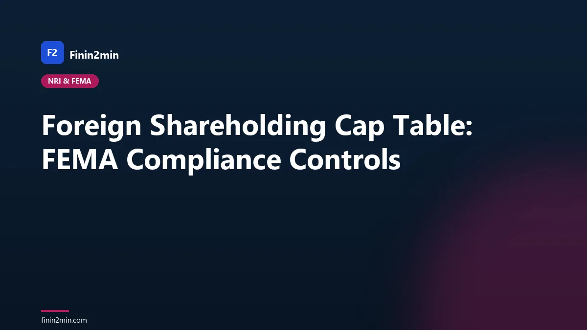 Foreign Shareholding Cap Table: FEMA Compliance Controls