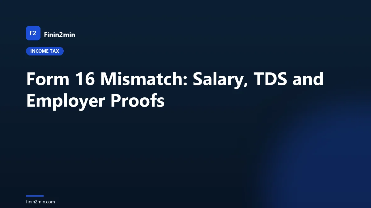Form 16 Mismatch: Salary, TDS and Employer Proofs