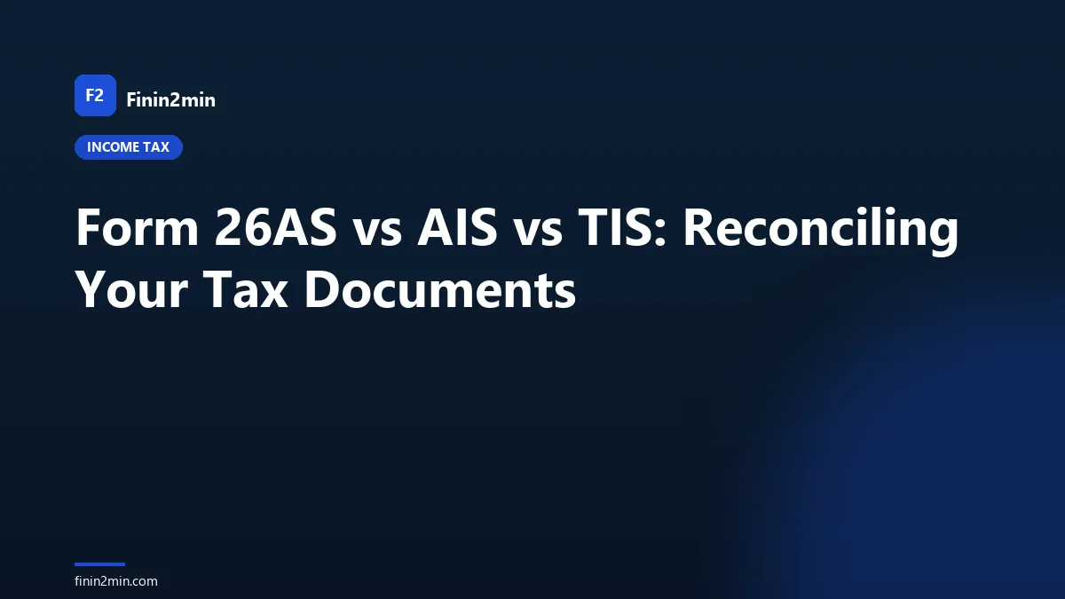 Form 26AS vs AIS vs TIS: Reconciling Your Tax Documents