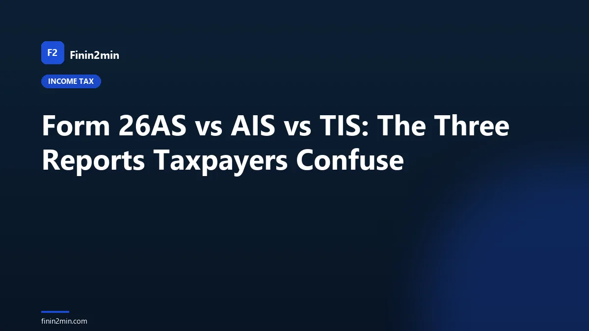 Form 26AS vs AIS vs TIS: The Three Reports Taxpayers Confuse