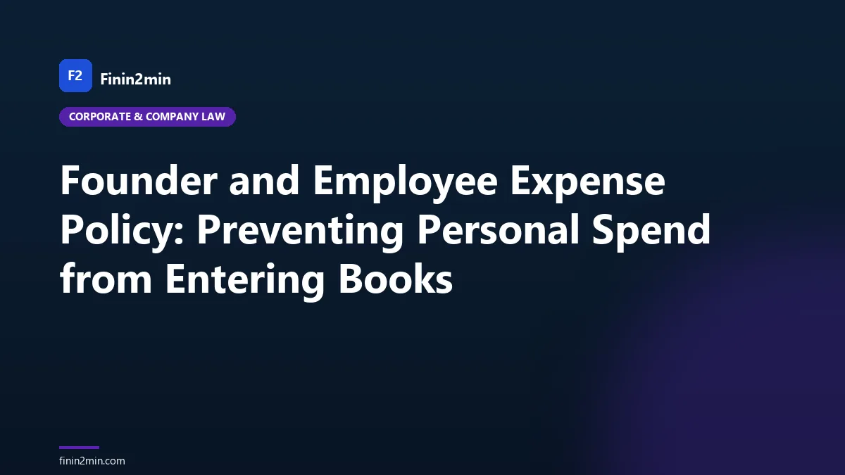 Founder and Employee Expense Policy: Preventing Personal Spend from Entering Books
