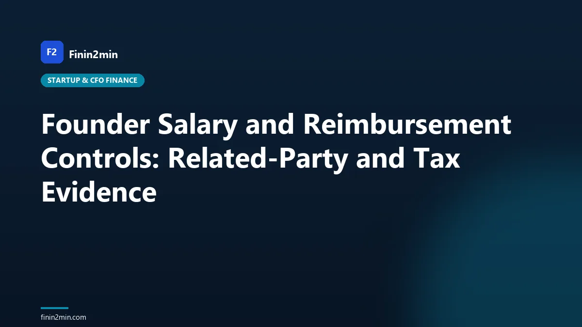 Founder Salary and Reimbursement Controls: Related-Party and Tax Evidence