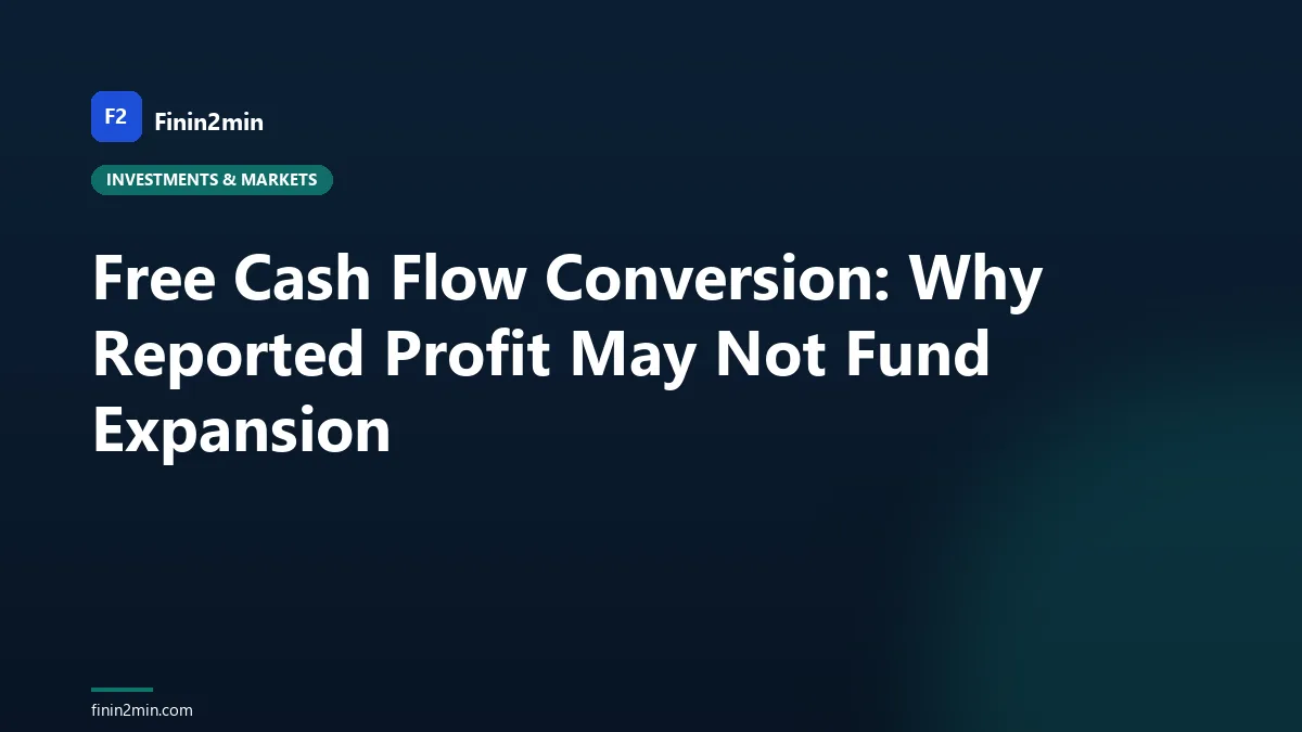 Free Cash Flow Conversion: Why Reported Profit May Not Fund Expansion