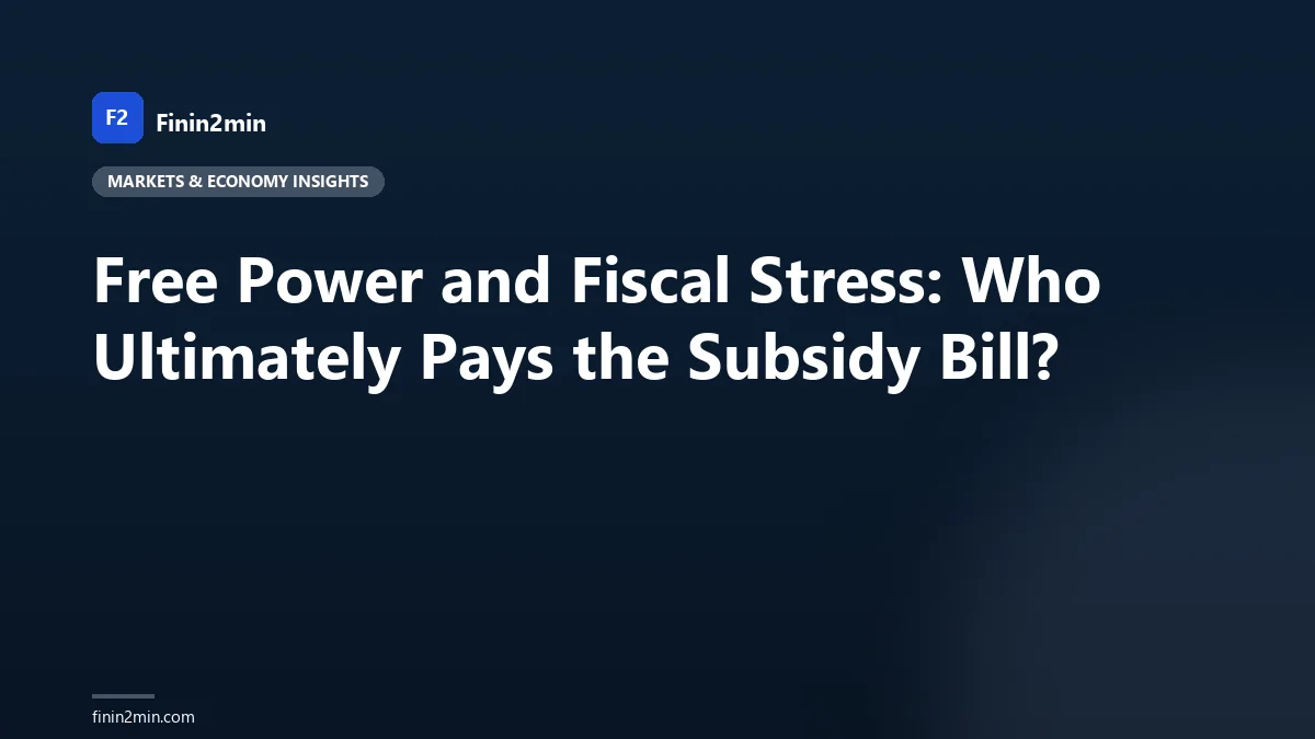 Free Power and Fiscal Stress: Who Ultimately Pays the Subsidy Bill?
