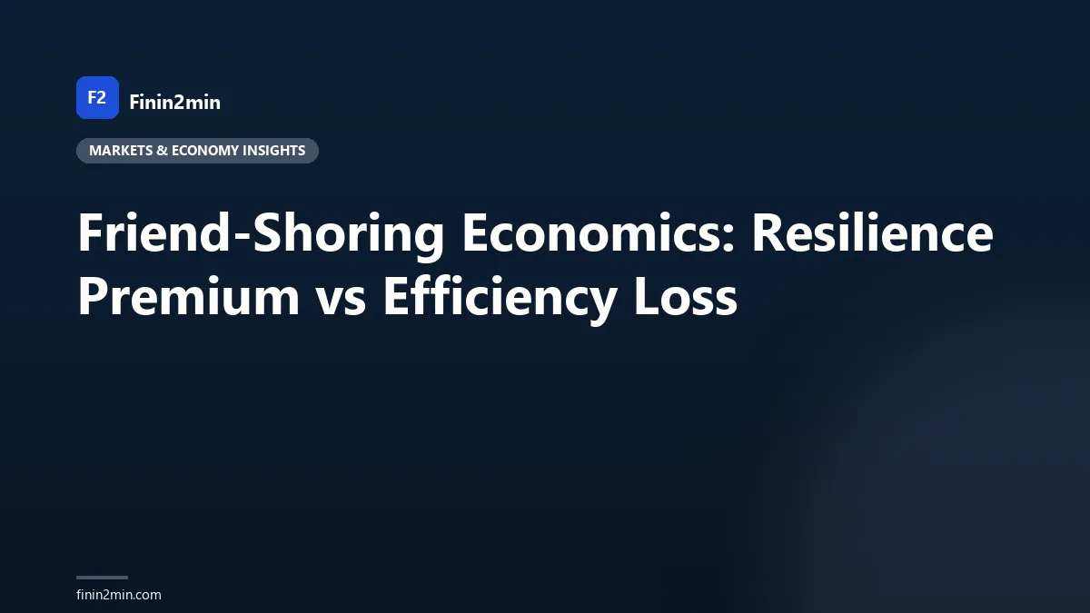 Friend-Shoring Economics: Resilience Premium vs Efficiency Loss