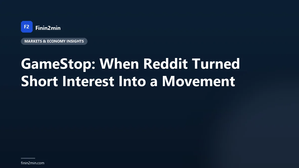 GameStop: When Reddit Turned Short Interest Into a Movement