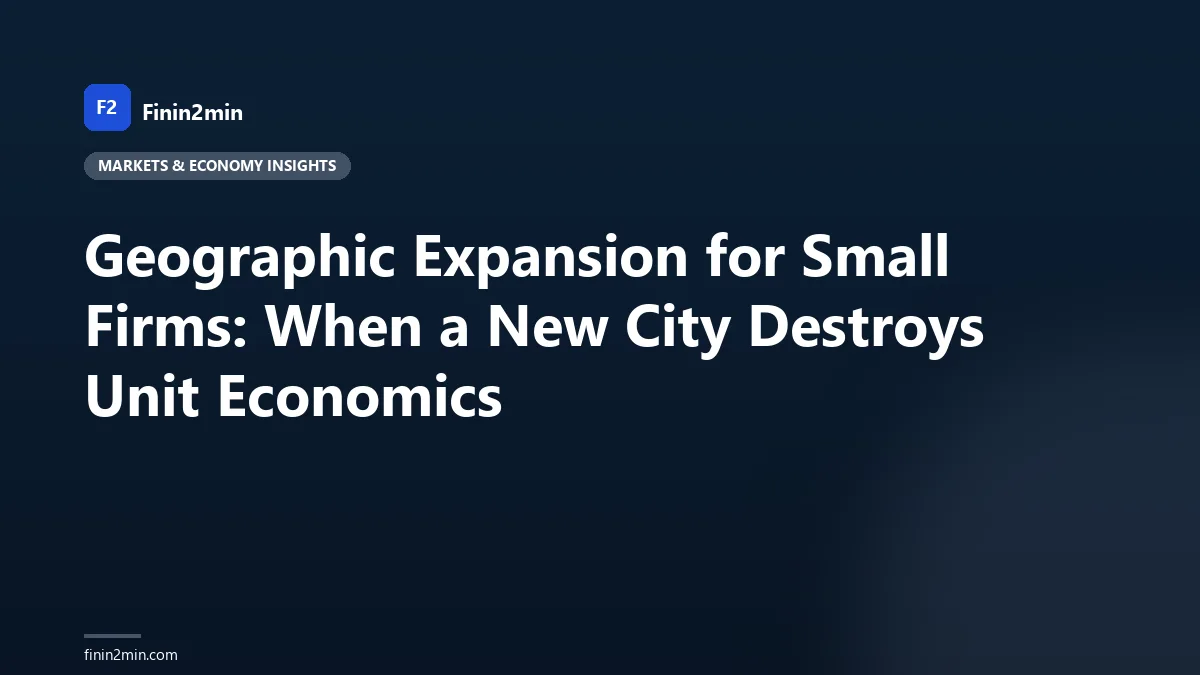 Geographic Expansion for Small Firms: When a New City Destroys Unit Economics