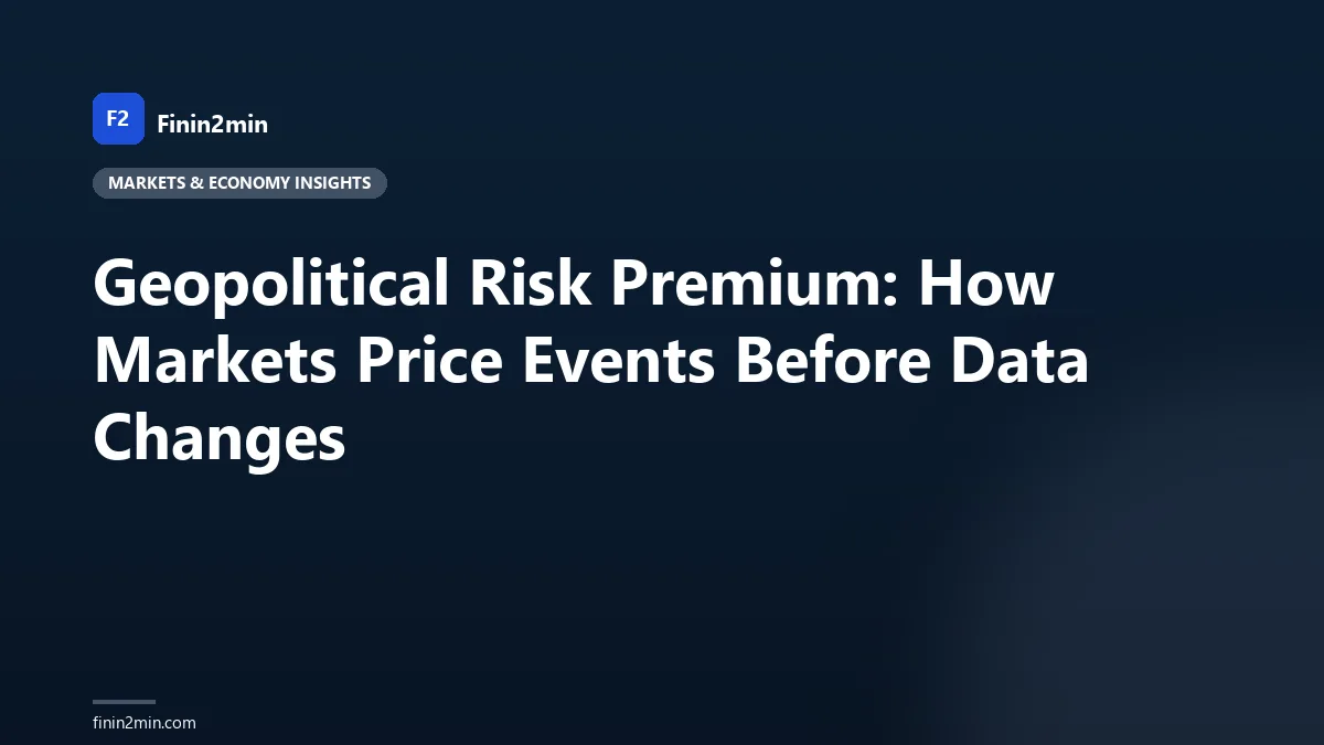Geopolitical Risk Premium: How Markets Price Events Before Data Changes