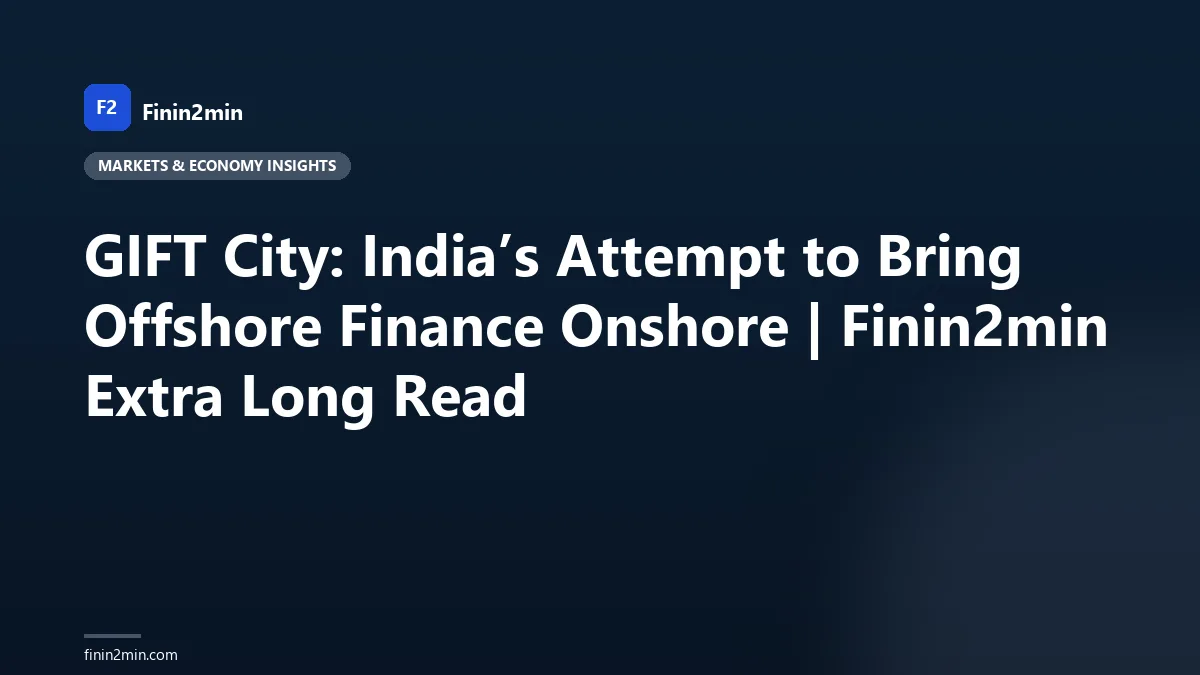 GIFT City: India’s Attempt to Bring Offshore Finance Onshore | Finin2min Extra Long Read
